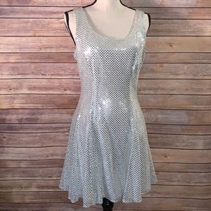 Maurices Silver Sequin Evening Dress